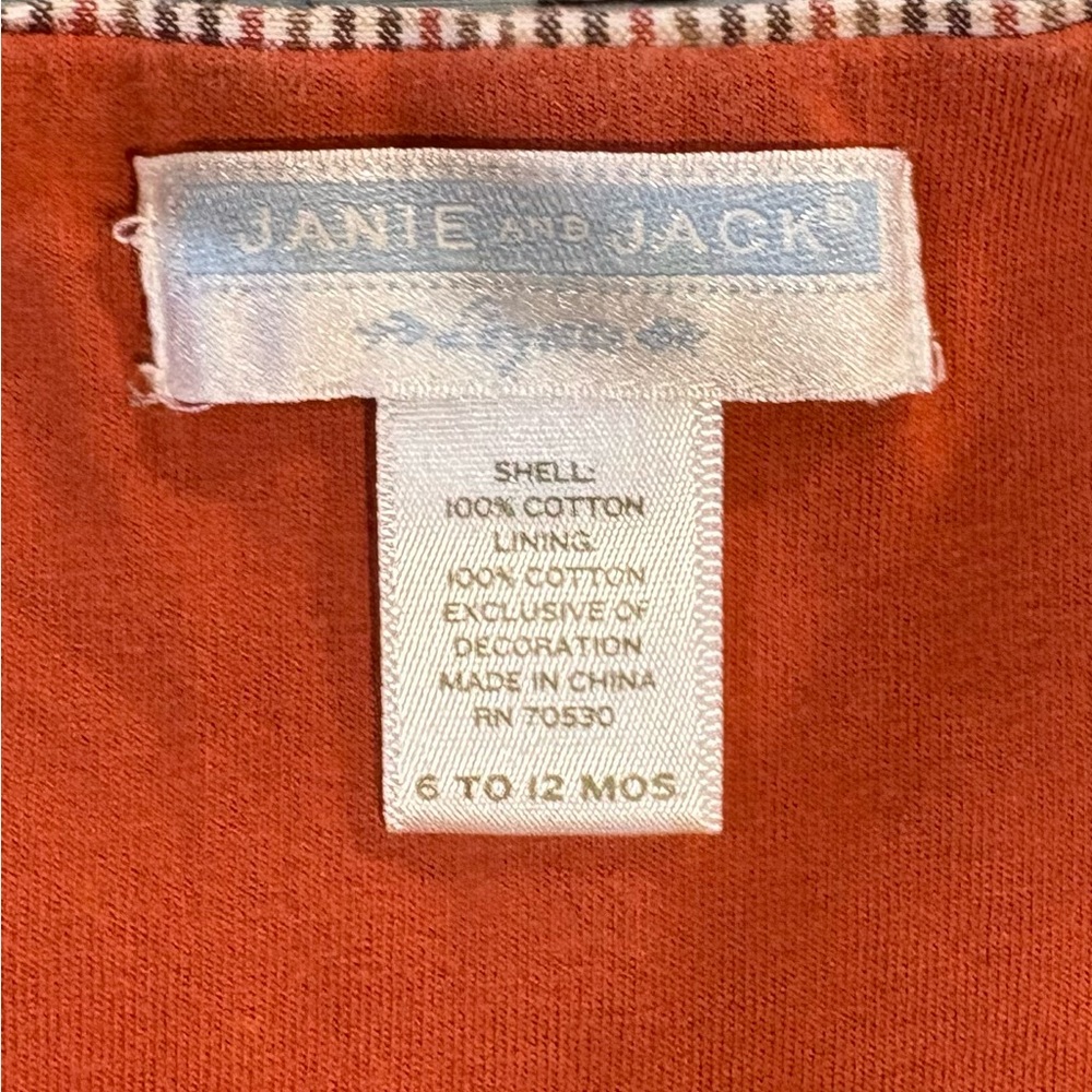 JANIE AND JACK Fall Layette Bear Motif 2-Piece Outfit Set Rust Tan 6–12 Months💛 - Picture 14 of 15